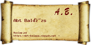 Abt Balázs névjegykártya