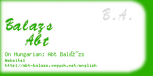 balazs abt business card